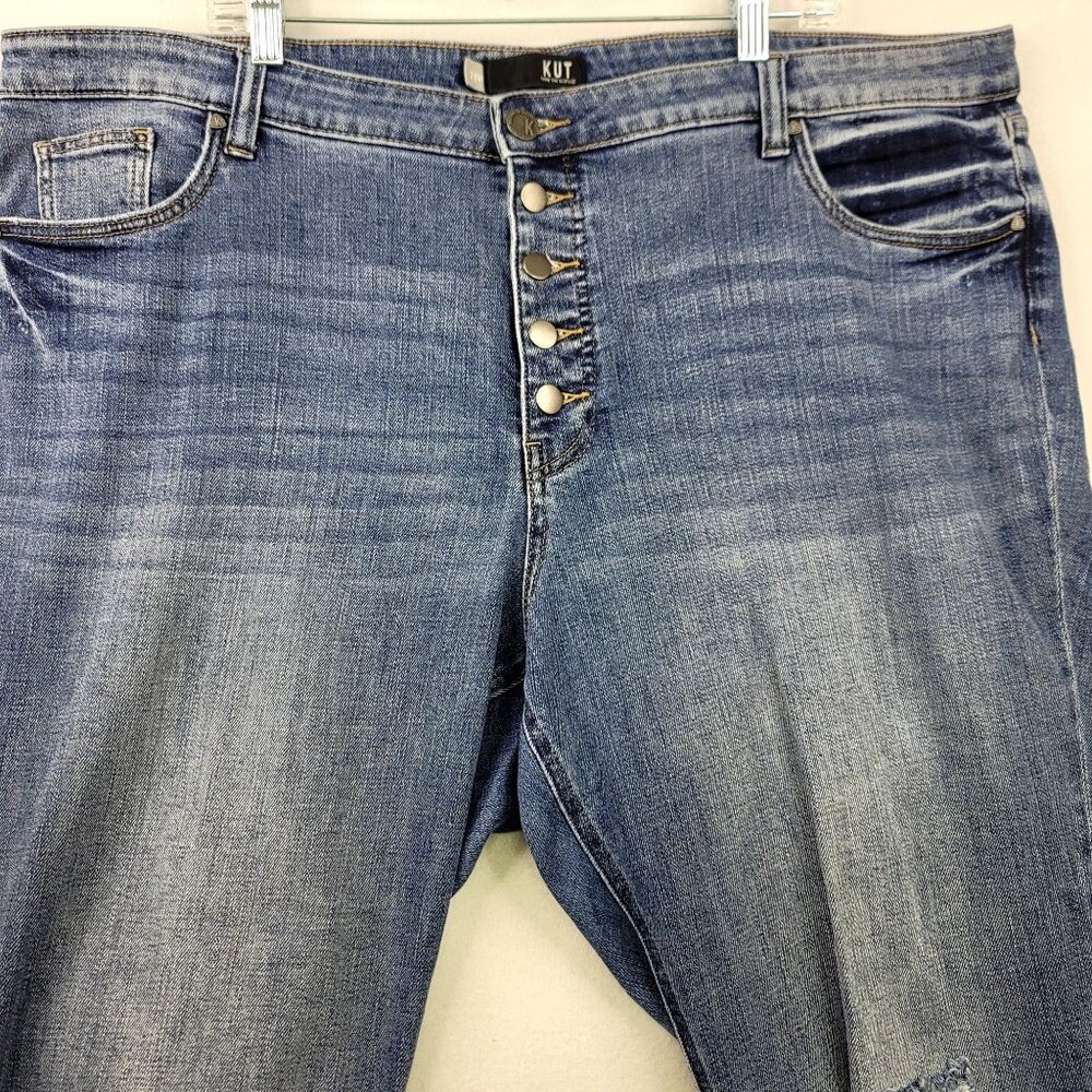 Kut From The Kloth Womens Reese Fab Ab Ankle Straight Leg Jeans 20W High Rise - Picture 3 of 14